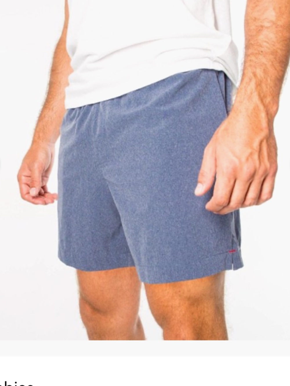 chubbies Anohibian Hybrid Heather Blue Athletic Elastic-Waist Shorts
